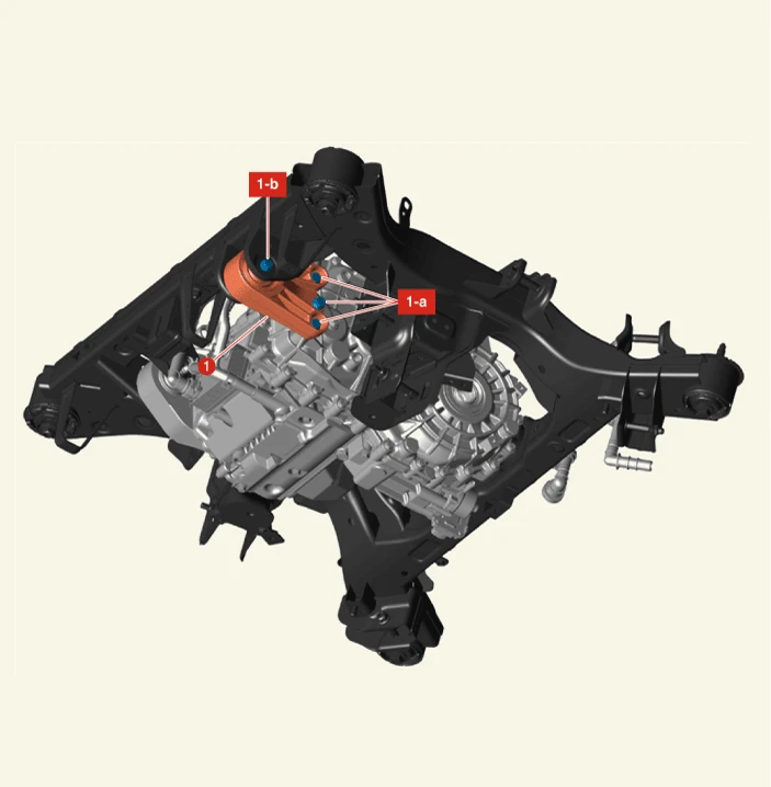 Kia EV6. Rear Motor and Reduction Gear Mounting